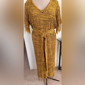 Ashley Stewart Knit Fringe Dress